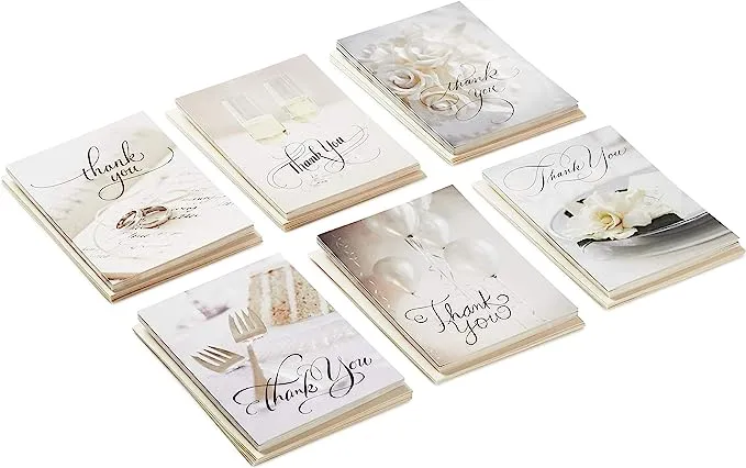 Hallmark Wedding Thank You Cards Assortment, Wedding Icons (36 Thank You Notes with Envelopes)