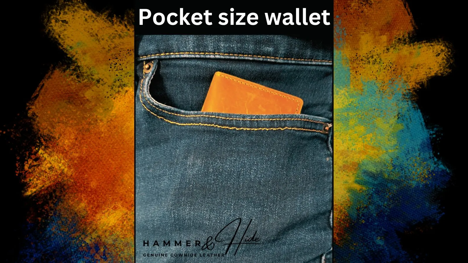 Hammer&Hide Genuine Saddle Leather Pop Up Wallet- Unisex