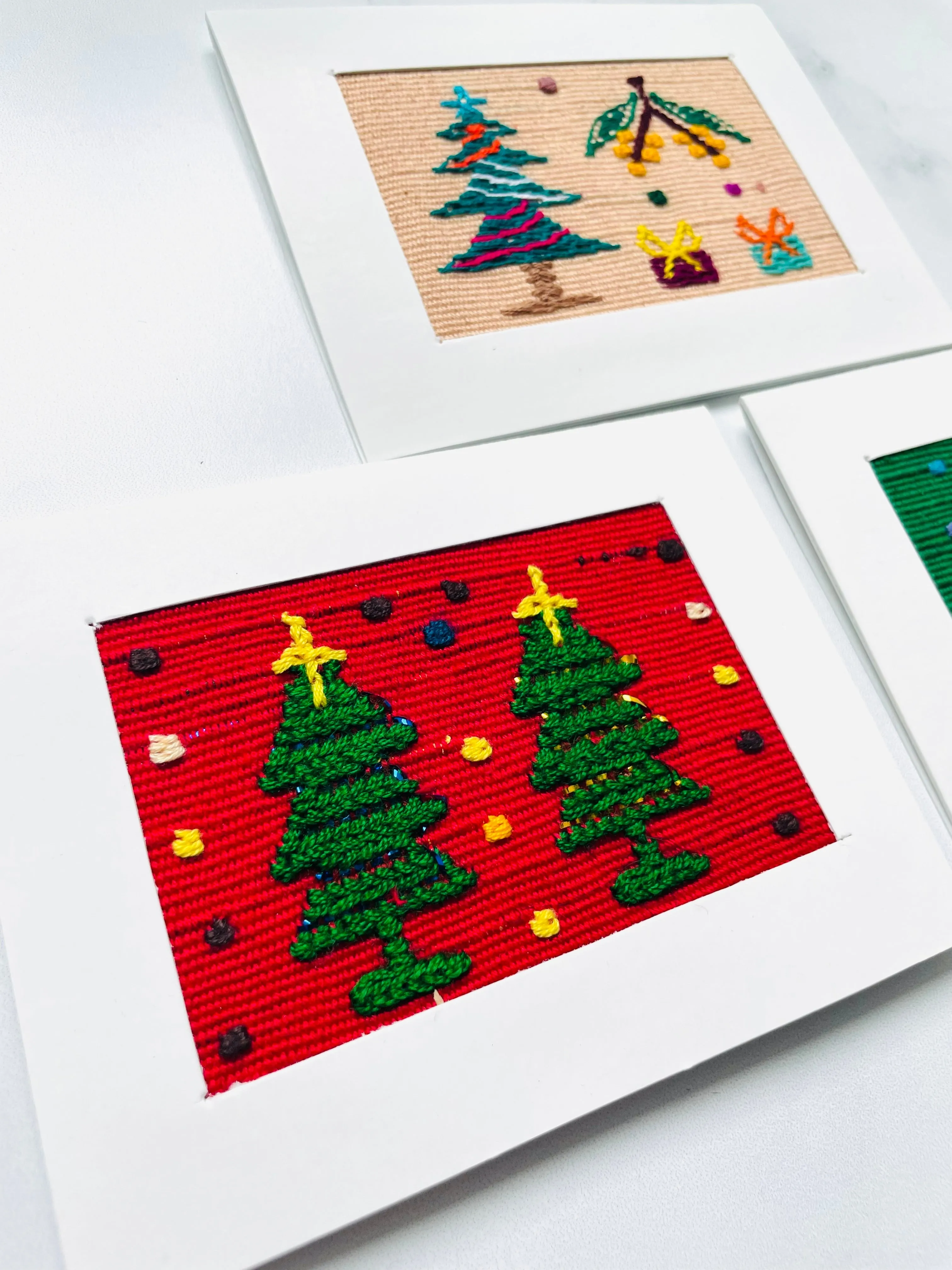 Handwoven Christmas Cards – Set of 3 Unique Greeting Cards