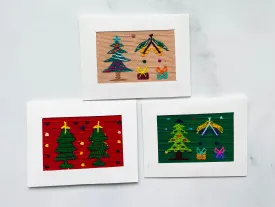 Handwoven Christmas Cards – Set of 3 Unique Greeting Cards