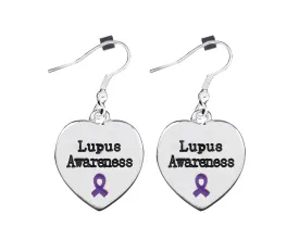 Heart Shaped Lupus Awareness Earrings