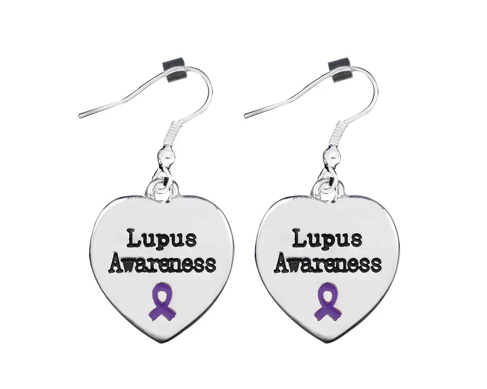 Heart Shaped Lupus Awareness Earrings