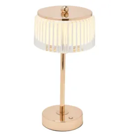 HESTIA CRYSTAL USB LED TOUCH TABLE LAMP WITH GOLD BASE & TRIM