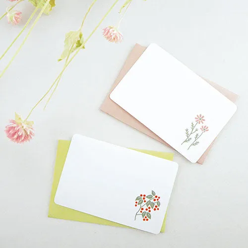 High Quality Letterpressed Washi Flora Mini Message Cards - Mimosa