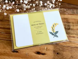 High Quality Letterpressed Washi Flora Mini Message Cards - Mimosa