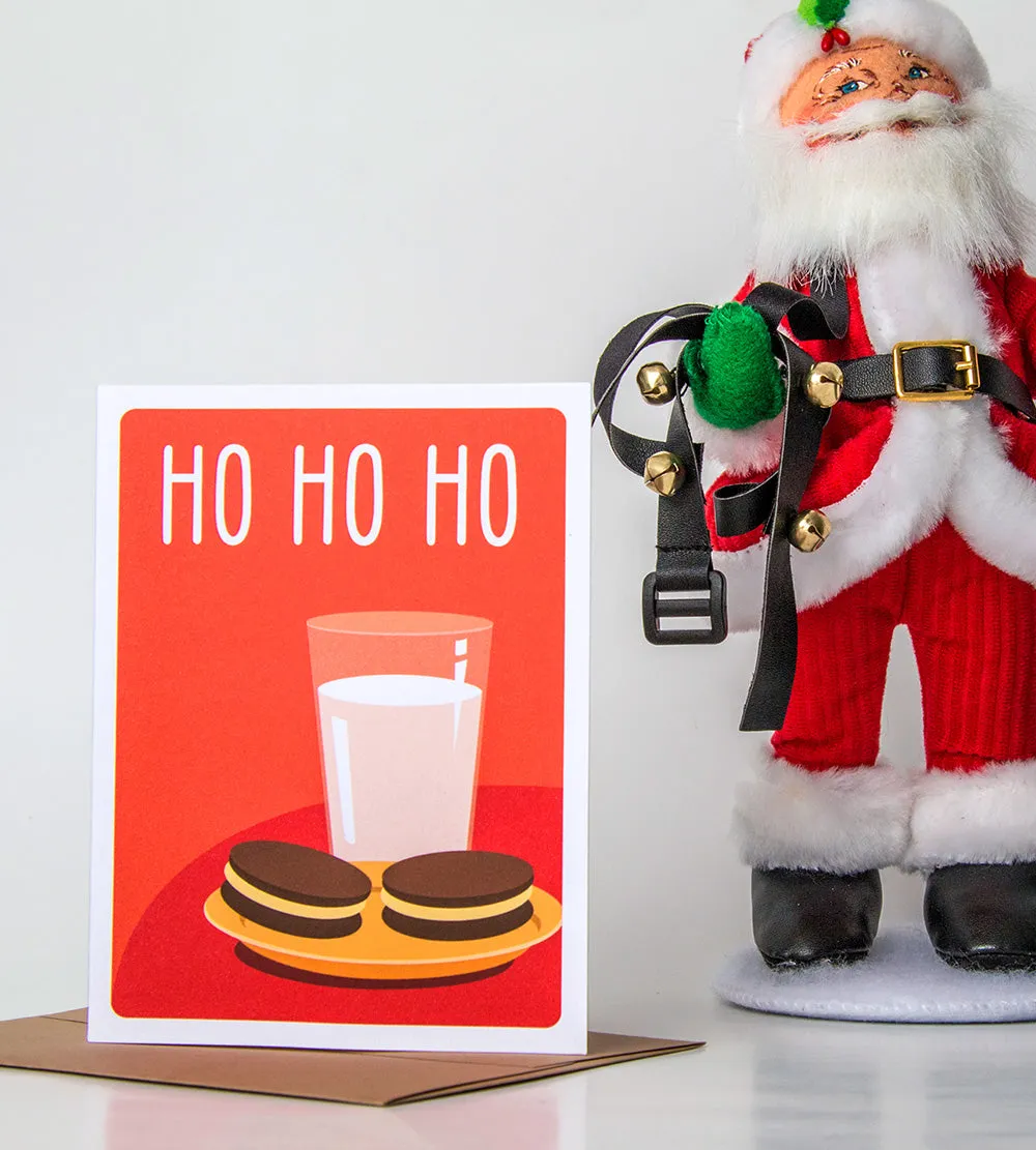 Ho Ho Ho Holiday Card - Santa Christmas Card