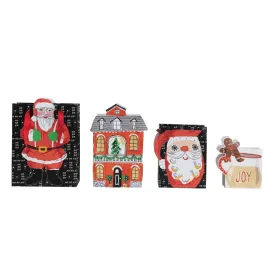 House/Santa/Mug Shaped Gift Bags, Multi Color, Set of 4