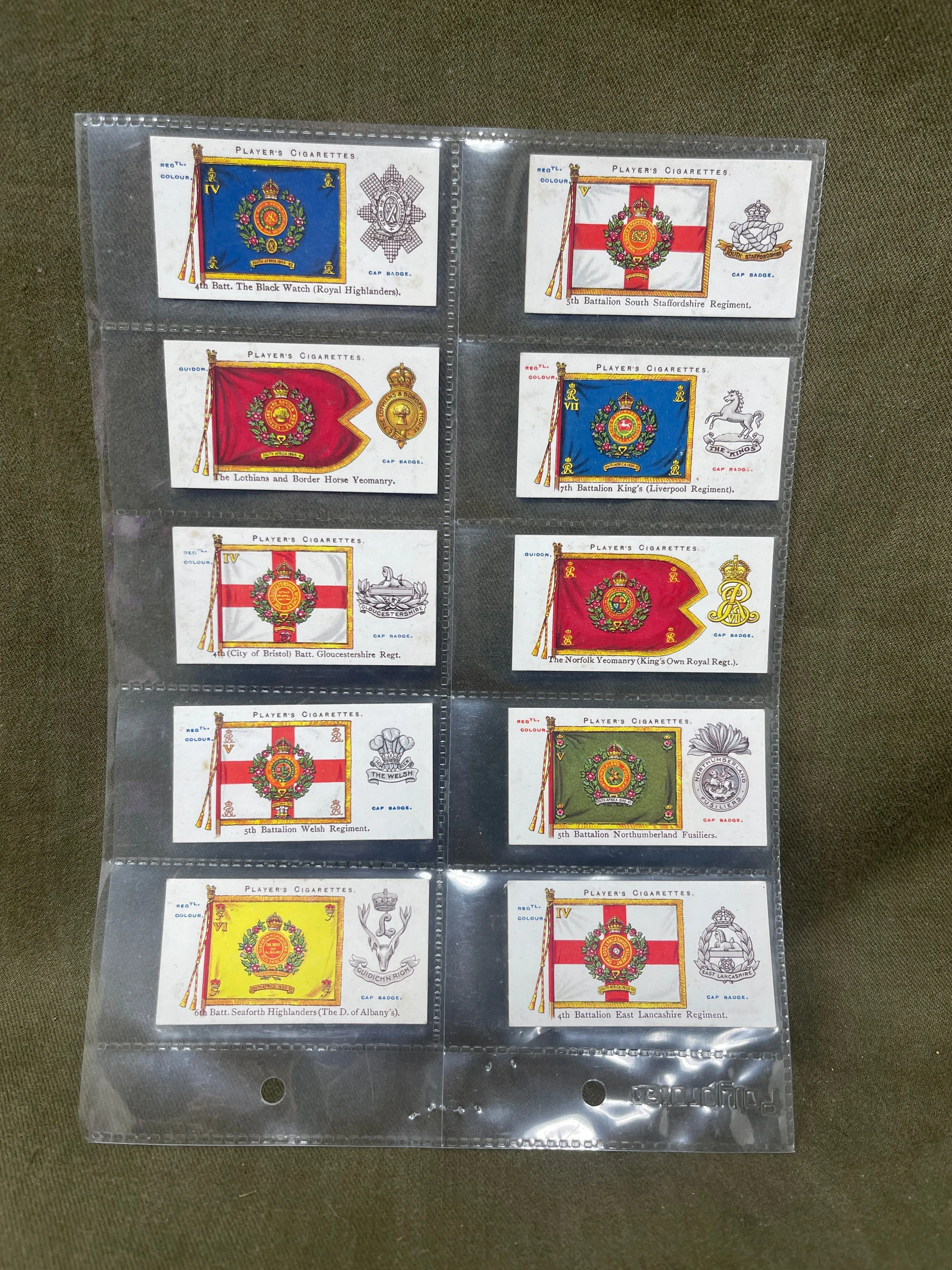 John Player & Sons Regimental Military Flags Cigarette Cards