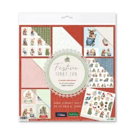 Kanban Crafts Festive Furry Fun 8x8 Designer Premium Paper Pack