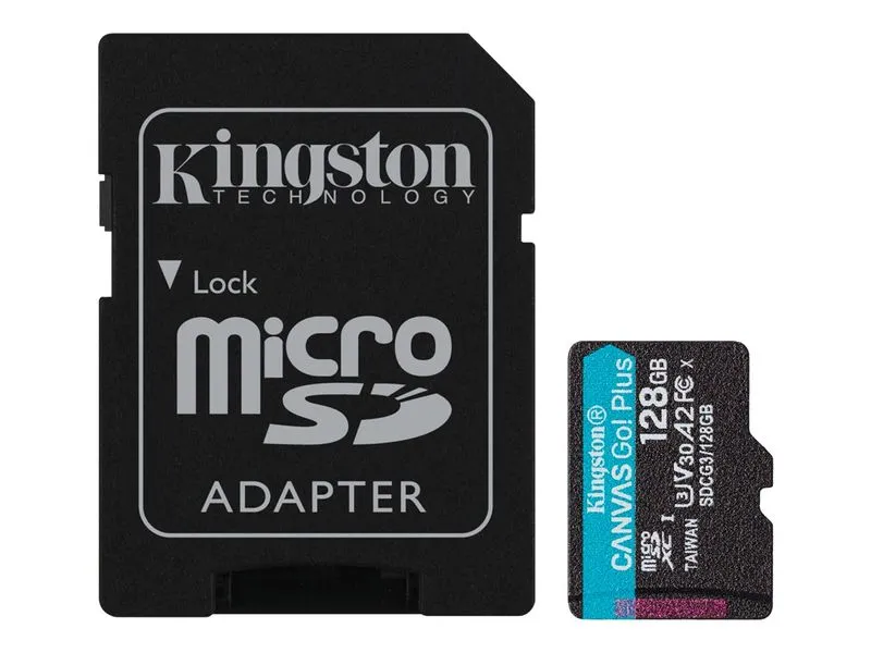 Kingston Flash Memory Card With Adapter Canvas Go Plus -Microsdxc Uhs-I - 128 Gb