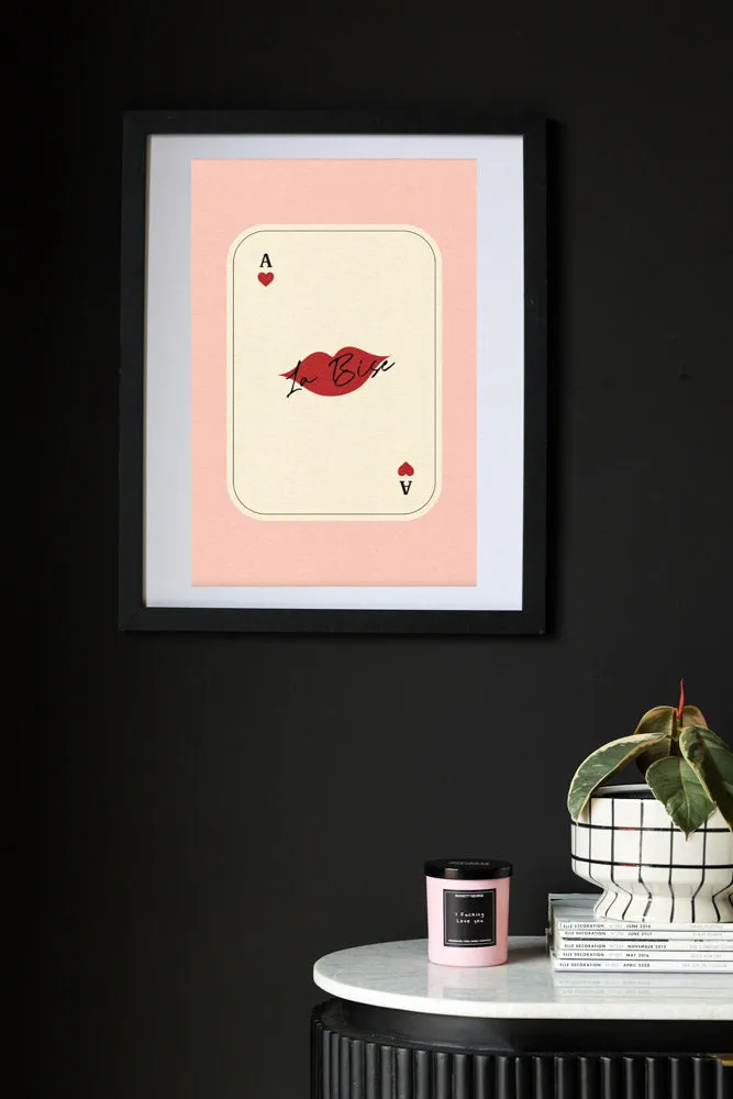 Kiss Playing Card Art Print