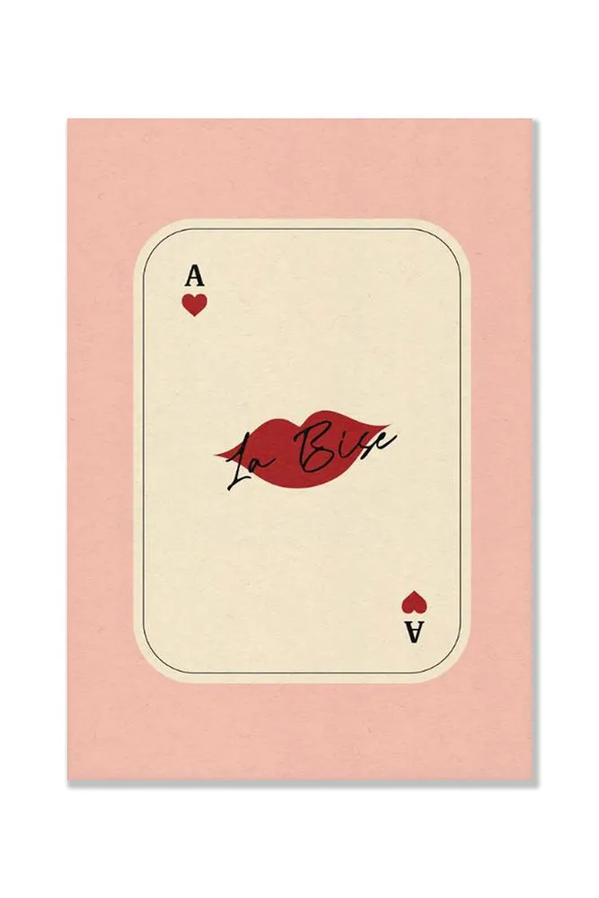 Kiss Playing Card Art Print