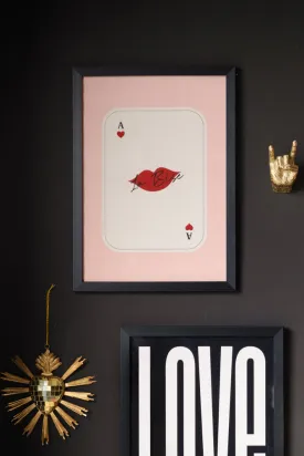 Kiss Playing Card Art Print