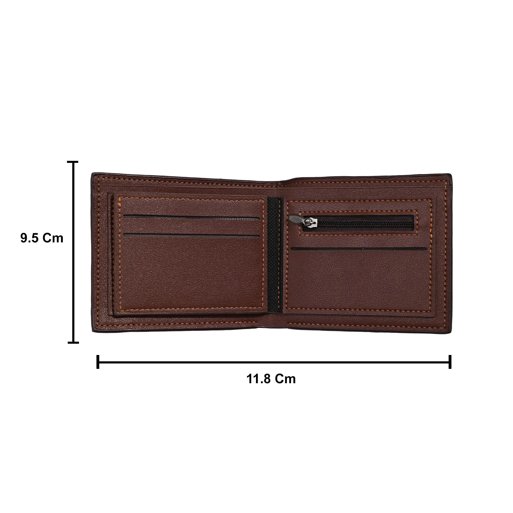 Kuber Industries PU Two Flap Folds Men Purse Wallet | Cash Coins, Credit/Debit Cards Case Holder, Hand Purse for Men | Casual Pocket Wallets for Boys Office & Occasion | KS-5, Brown