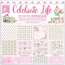 Little Birdie Cardstock Pack 12"x 12" 12 pack - Celebrate Life*