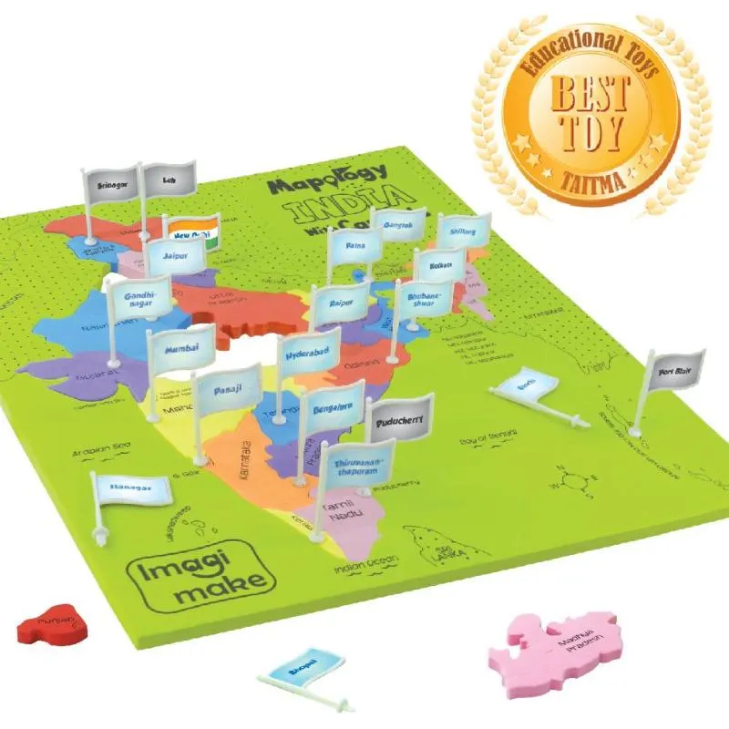 Mapology India with Capitals Flashcards & Puzzles