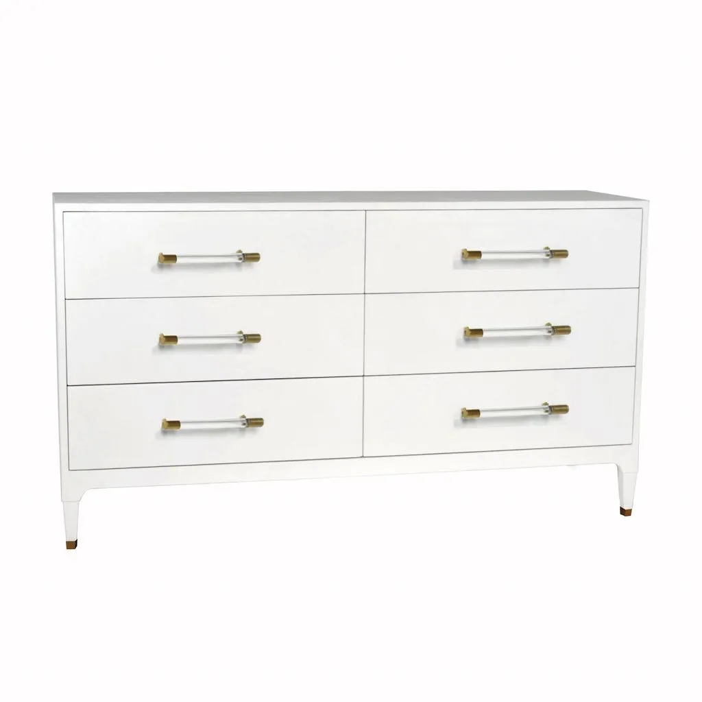 Maren White 6-Drawer Dresser by Worlds Away