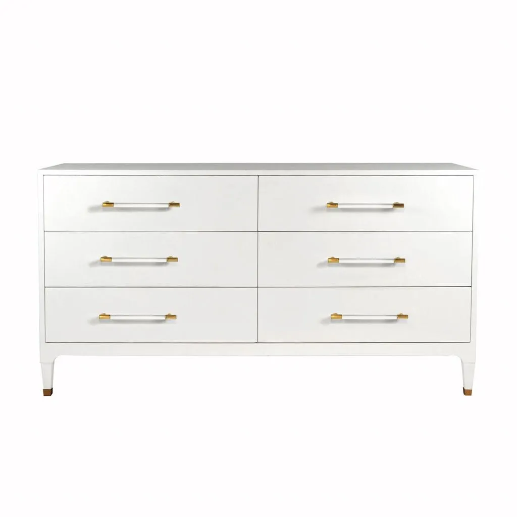 Maren White 6-Drawer Dresser by Worlds Away