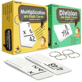 Math Flash Cards - Multiplication And Division Flash Cards - 325 Hole Punched