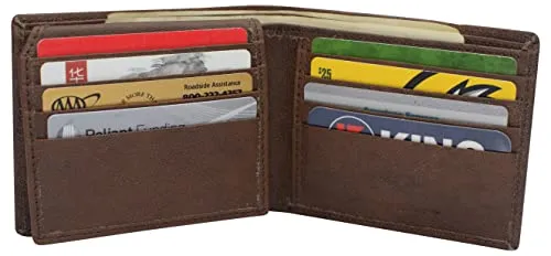 Men's Real Leather RFID Blocking Bifold Wallet Stylish Anti Theft Security With ID Window