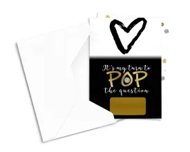 Modern Bridesmaid Scratch-Off Cards (7-Pack) - Black & Gold, Maid of Honor Proposals, Event Supply - Paper Clever Party