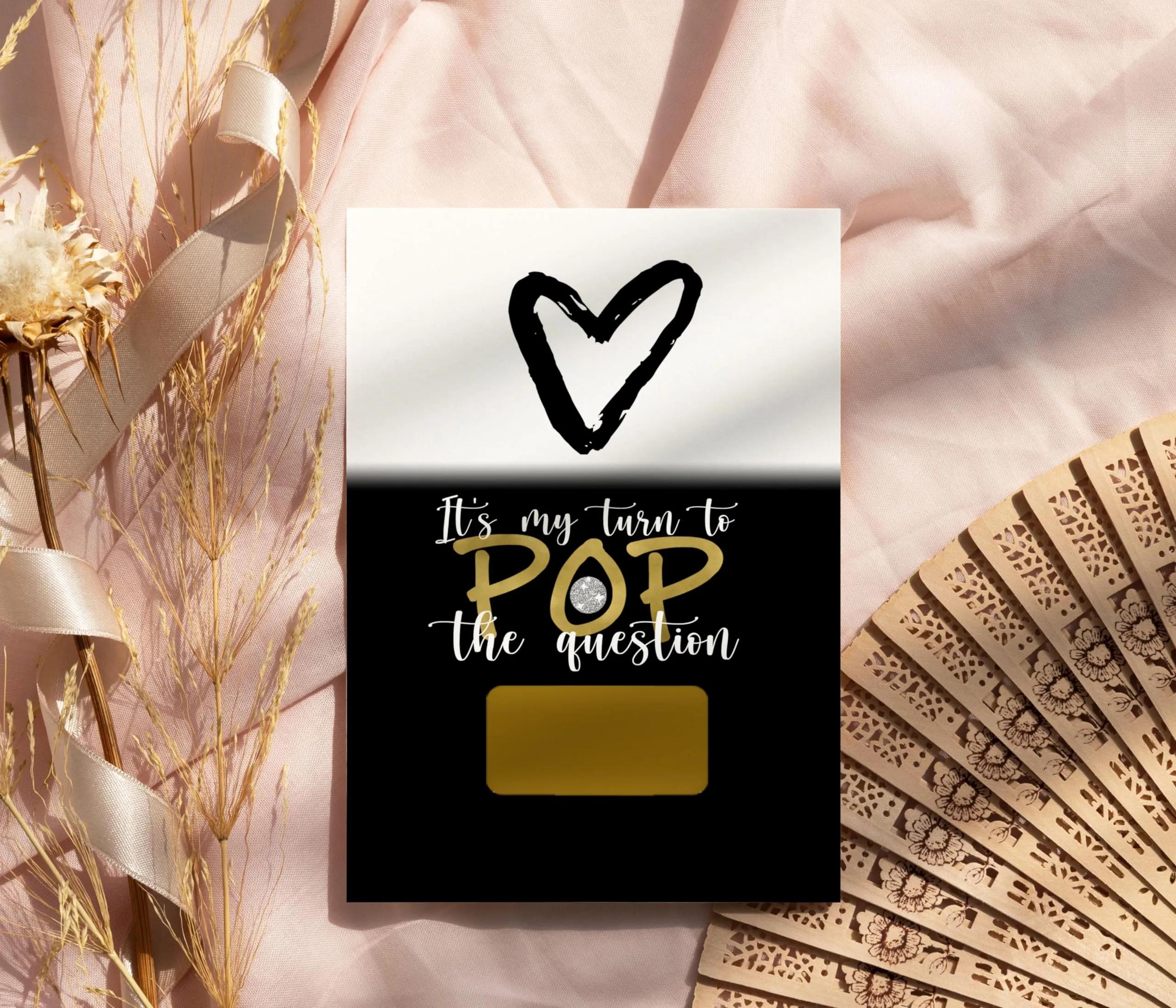 Modern Bridesmaid Scratch-Off Cards (7-Pack) - Black & Gold, Maid of Honor Proposals, Event Supply - Paper Clever Party