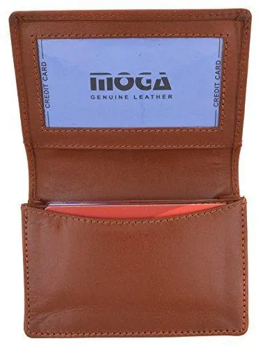 Moga Genuine Leather Business Card Holder Name Card Case Credit Card Wallet with ID Window