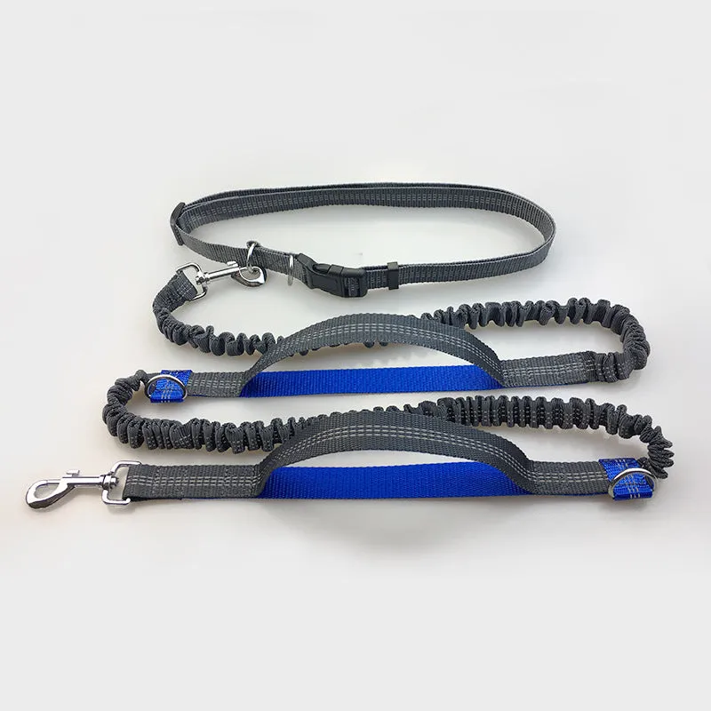 Multi Function Double Elastic Reflective Pull Dog Leash Pet Supplies