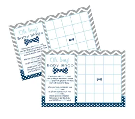 Oh Boy Bow Tie Baby Shower Bingo Game