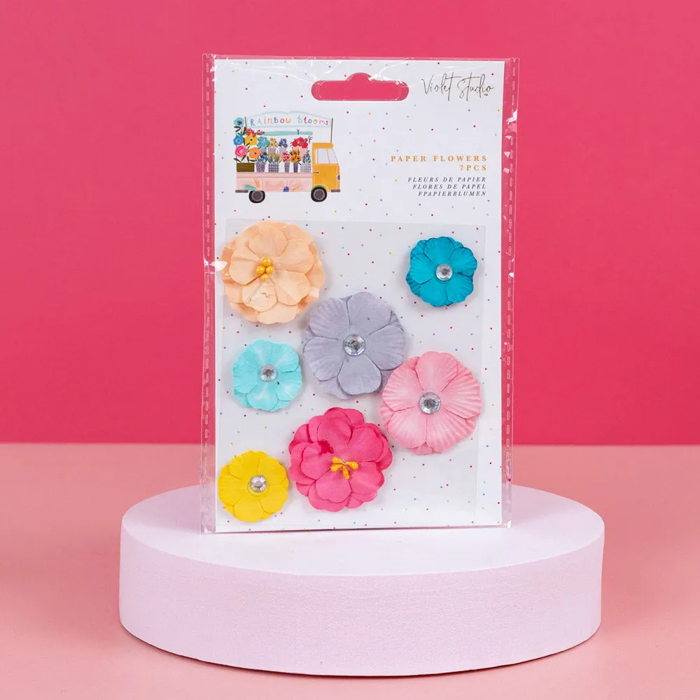 Paper Flowers 7pcs - Rainbow Blooms - Violet Studios