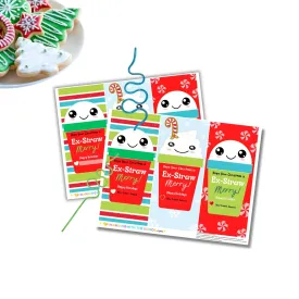 Personalized Christmas Crazy Straw Cards – Fun Printable Holiday Gift