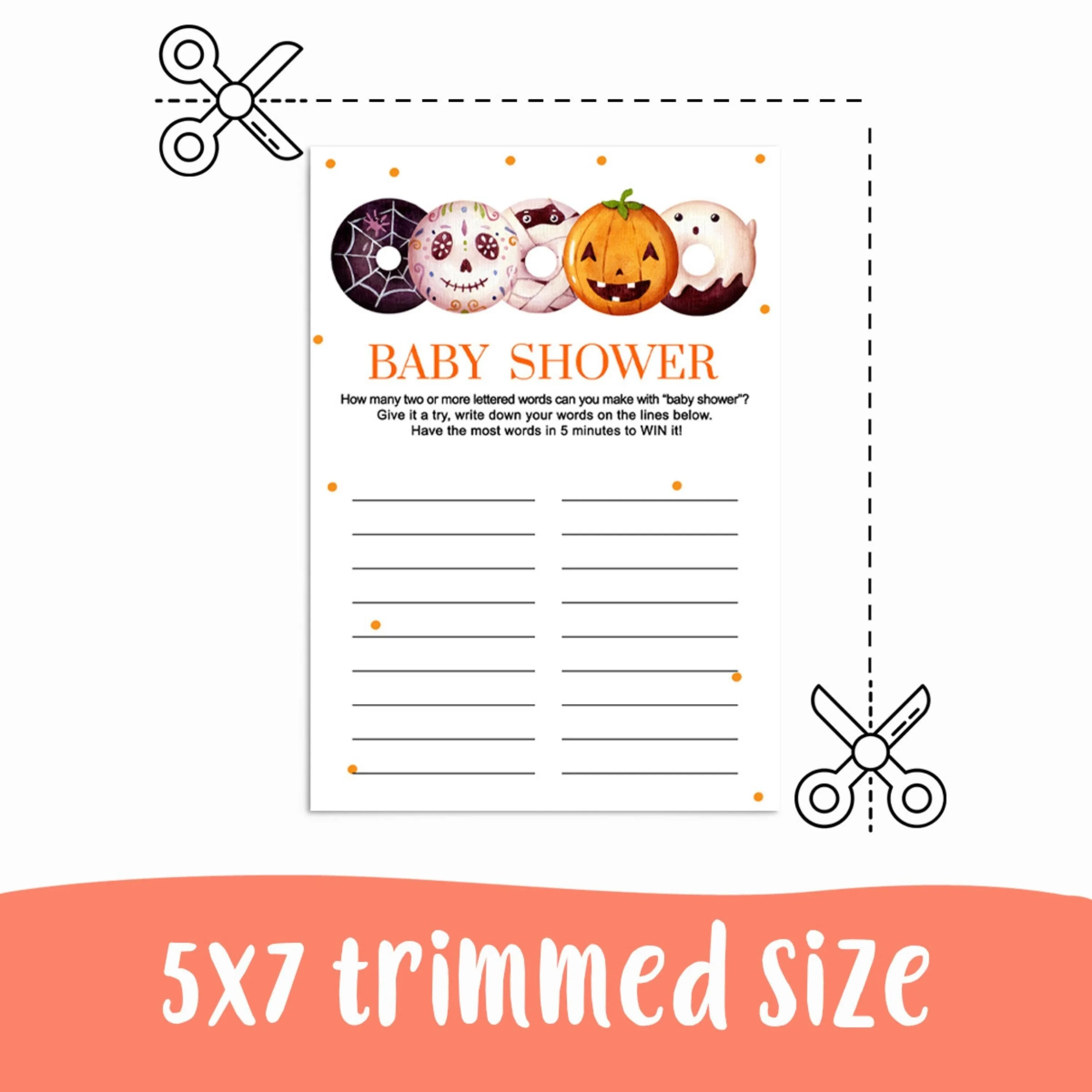 Printable Baby Shower Game - Little Pumpkin Word Challenge