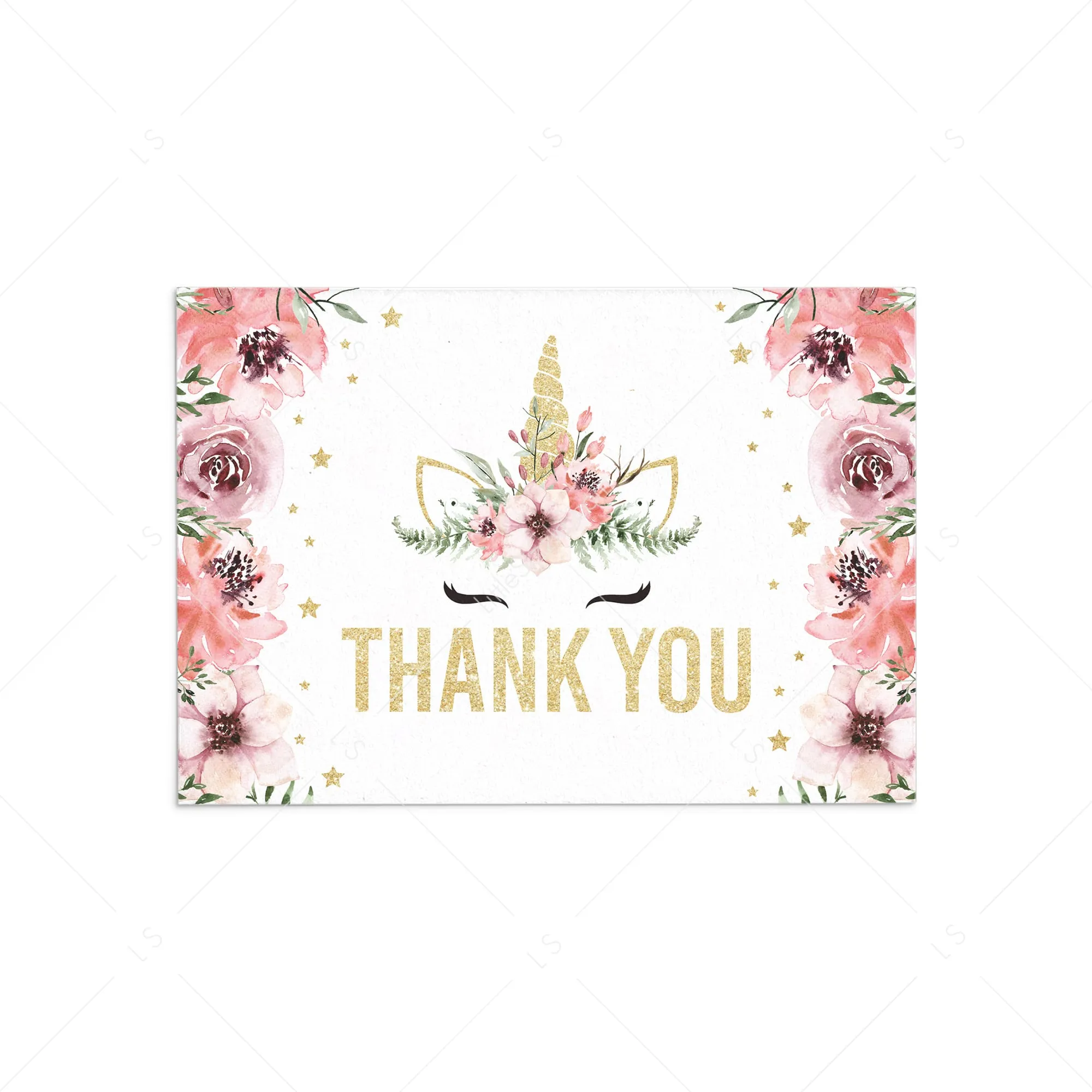 Printable Unicorn Thank You Note Cards Instant Download