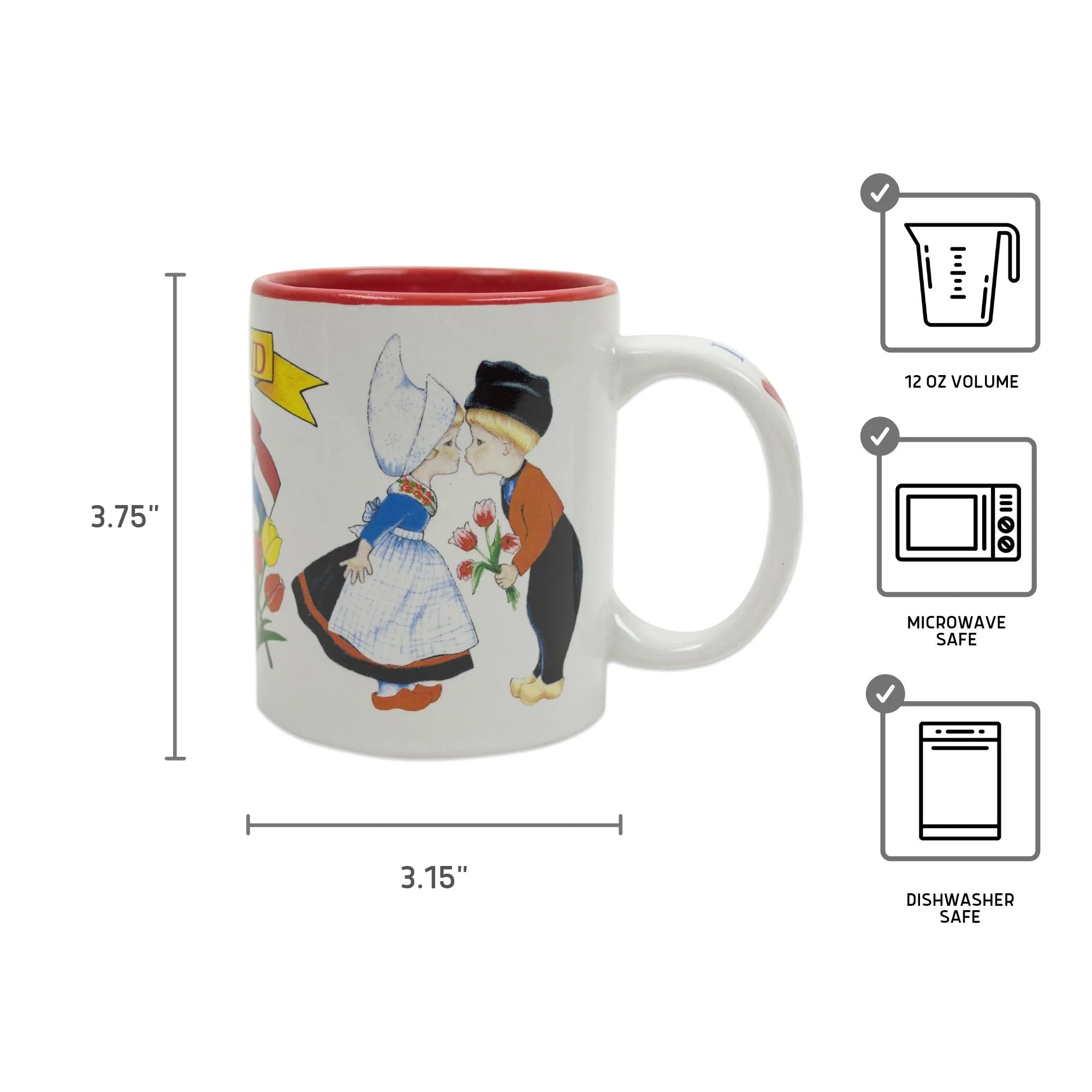 "I Love Holland" Coffee Mug with Dutch Kissing Couple