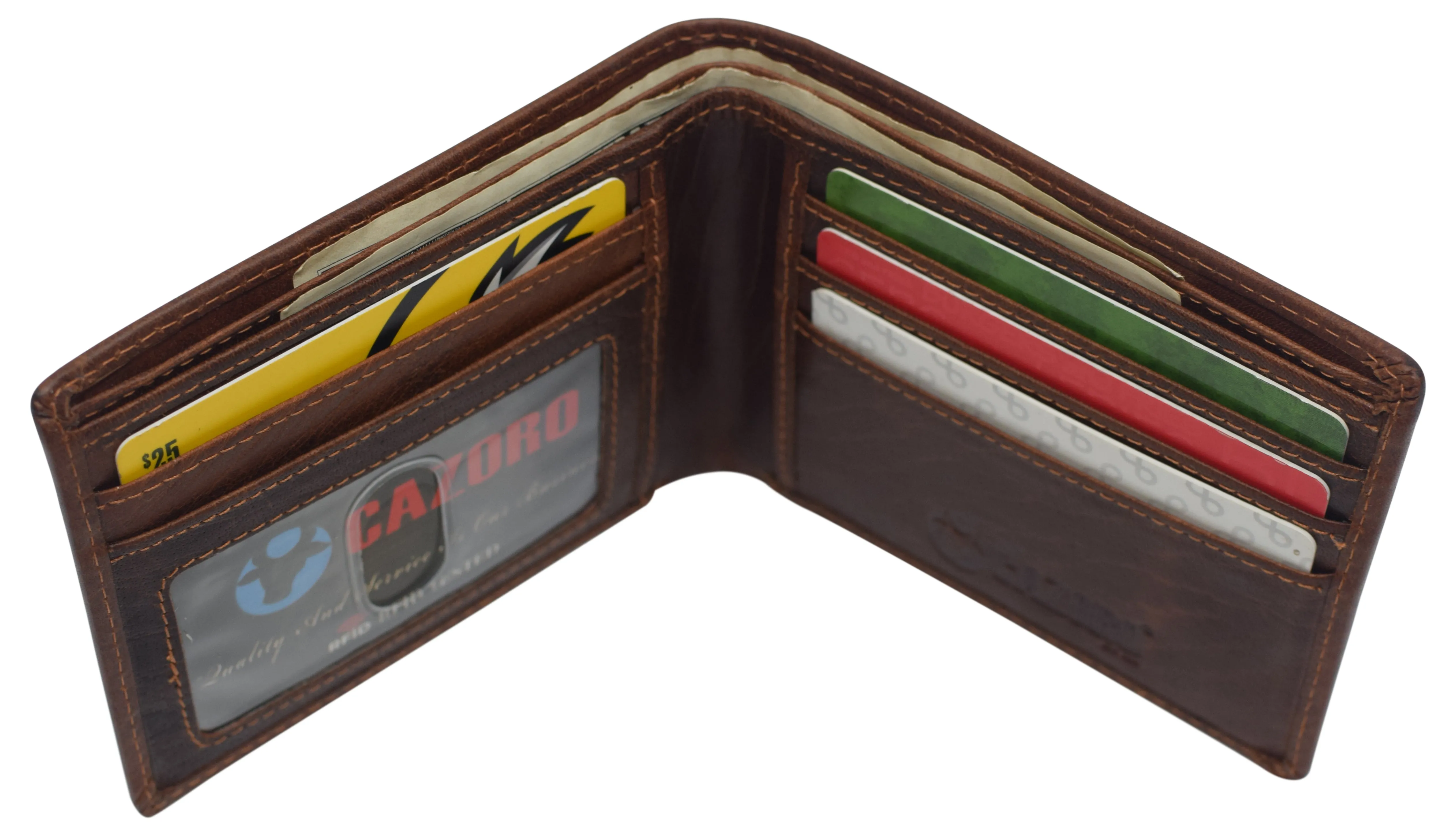 Real Leather Mens Slim Bifold Wallet RFID Blocking Front Pocket Wallets for Men