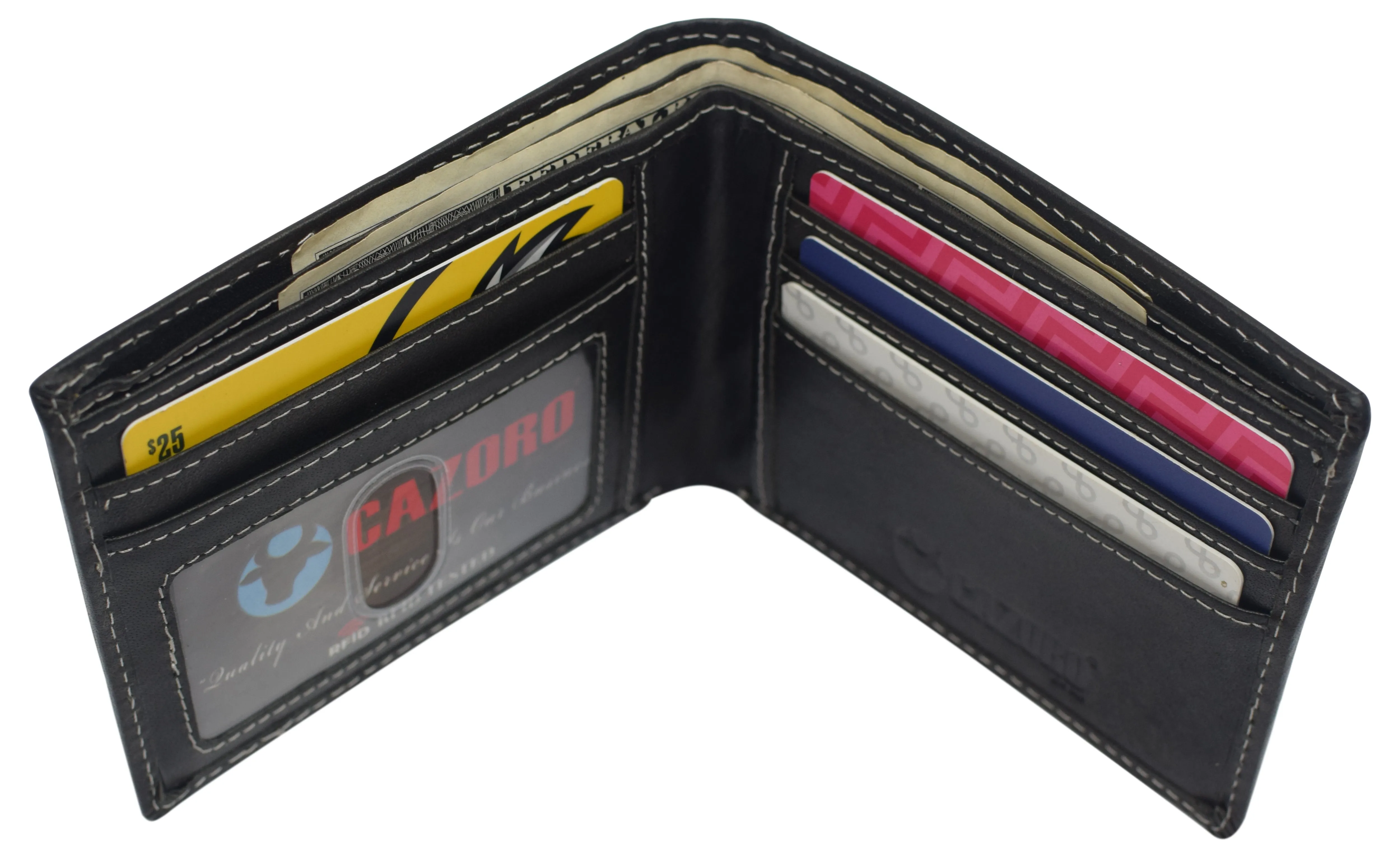 Real Leather Mens Slim Bifold Wallet RFID Blocking Front Pocket Wallets for Men