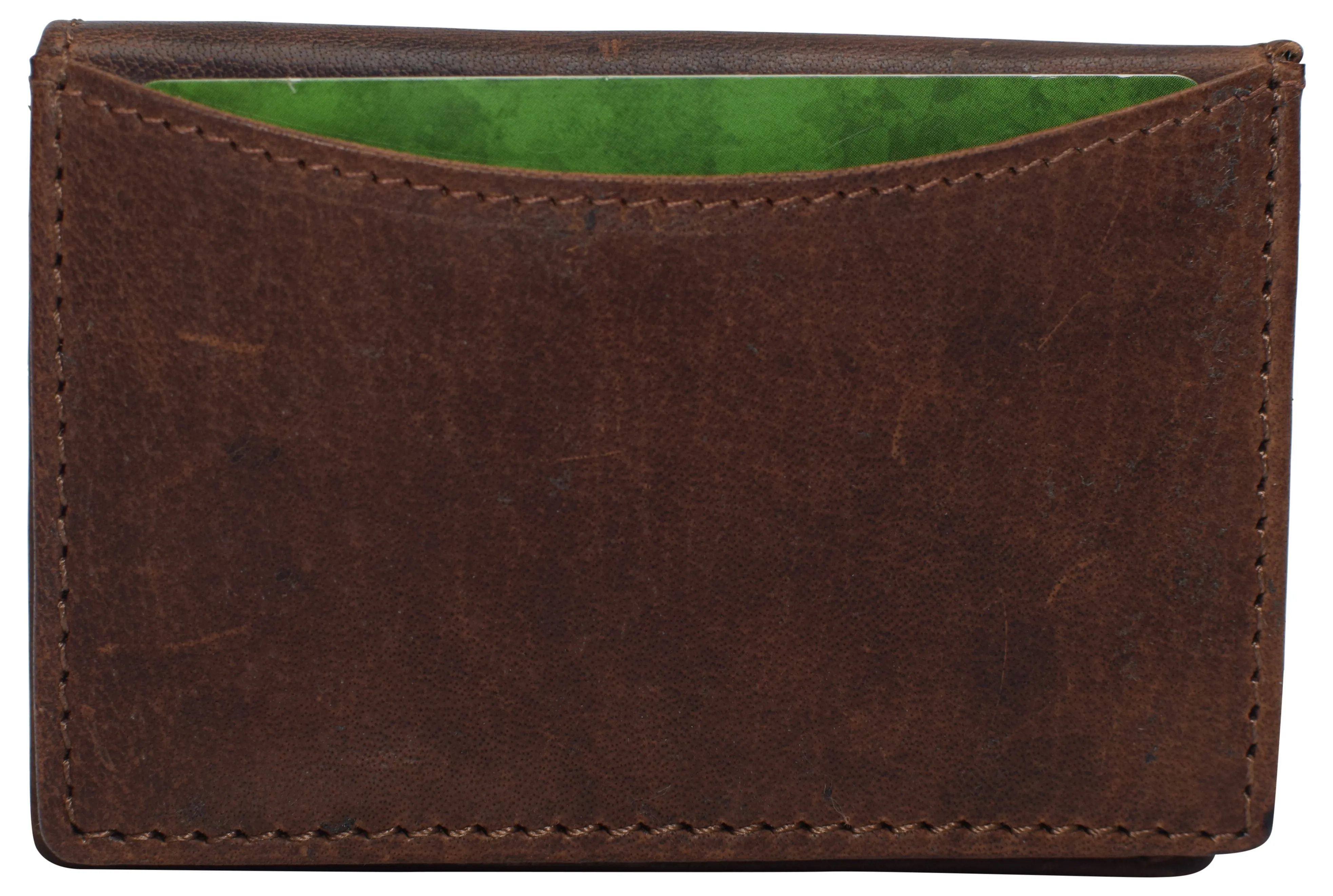 RFID70BF RFID Blocking Buffalo Leather Business Card Case Holder for Men & Women