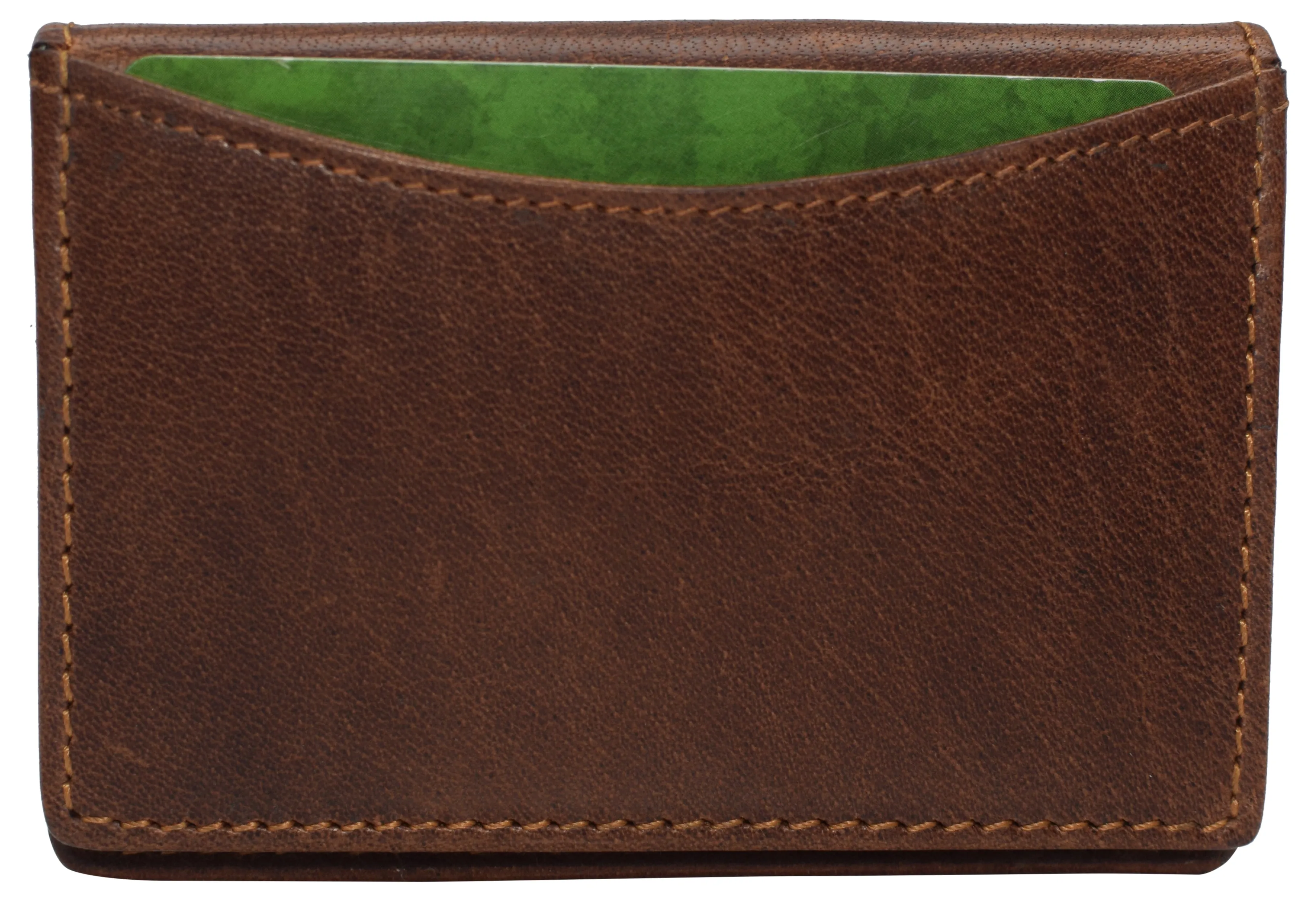 RFID70BF RFID Blocking Buffalo Leather Business Card Case Holder for Men & Women