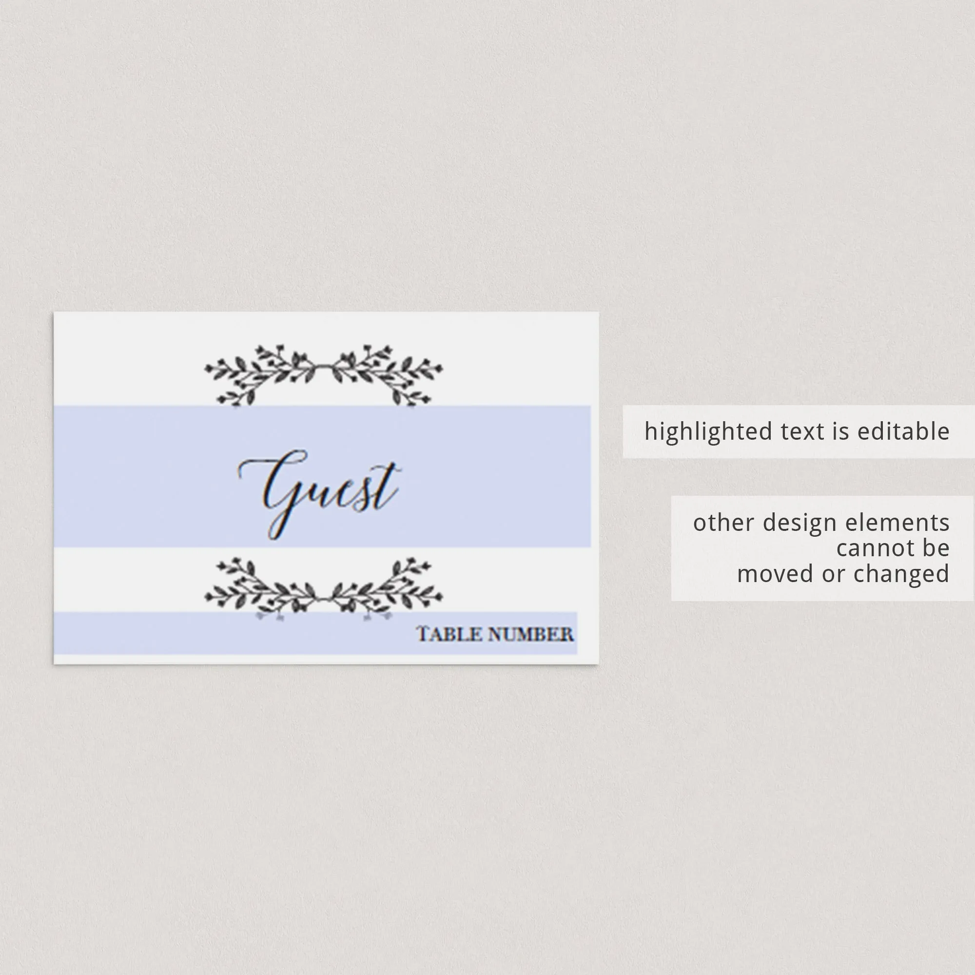 Rustic Place Cards Template Instant Download