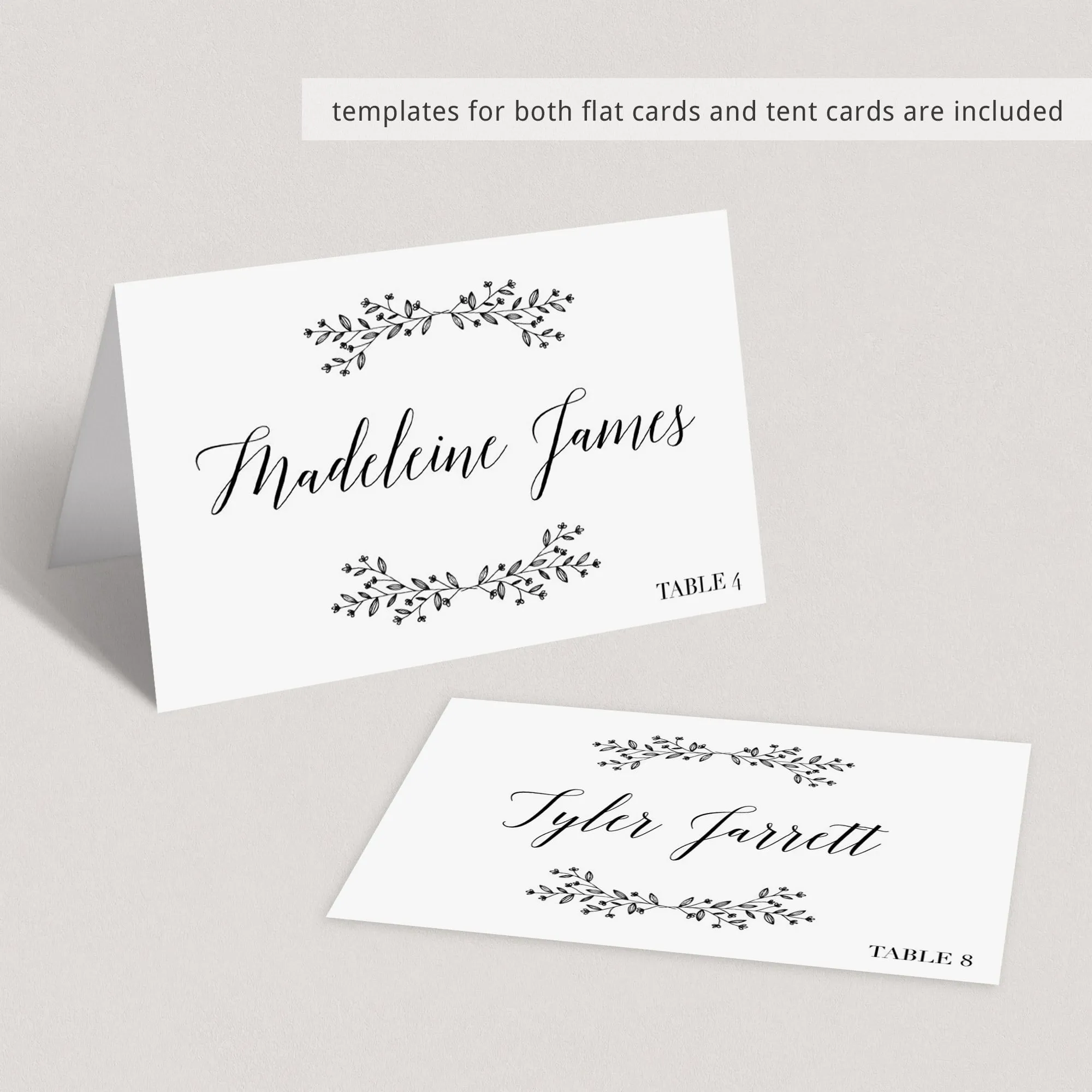 Rustic Place Cards Template Instant Download