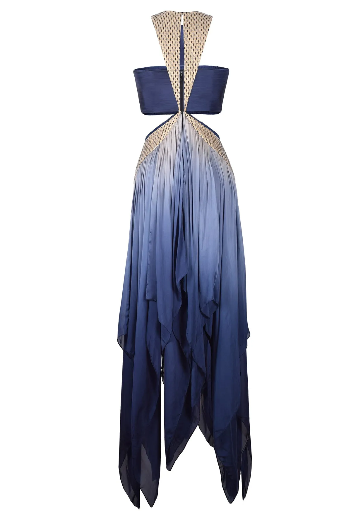 Silk Chiffon Cut-Out Maxi Dress