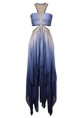 Silk Chiffon Cut-Out Maxi Dress