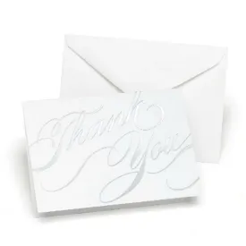 Silver Foil Swirls Thank You Cards with White Envelopes