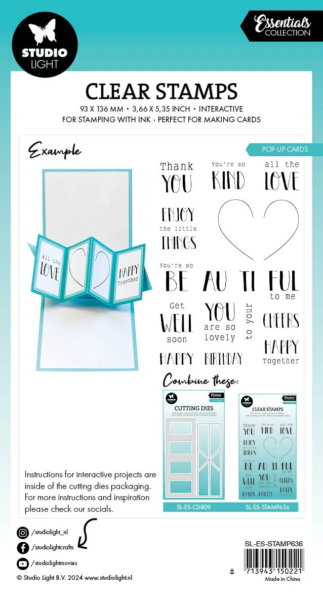 SL Clear Stamp Pop-Up Cards Essentials 17 PC