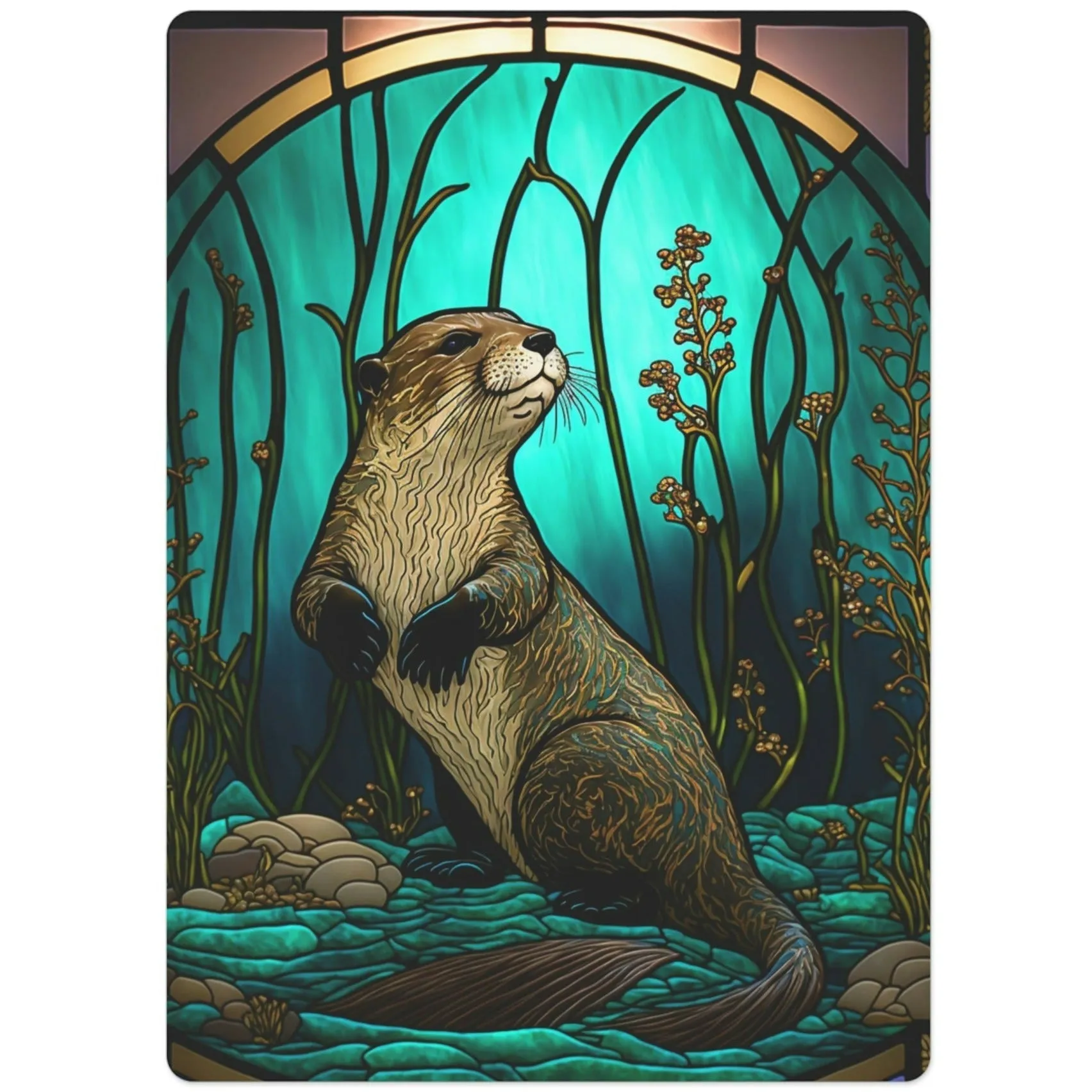 Stained Glass Otter Lake Poker Playing Cards