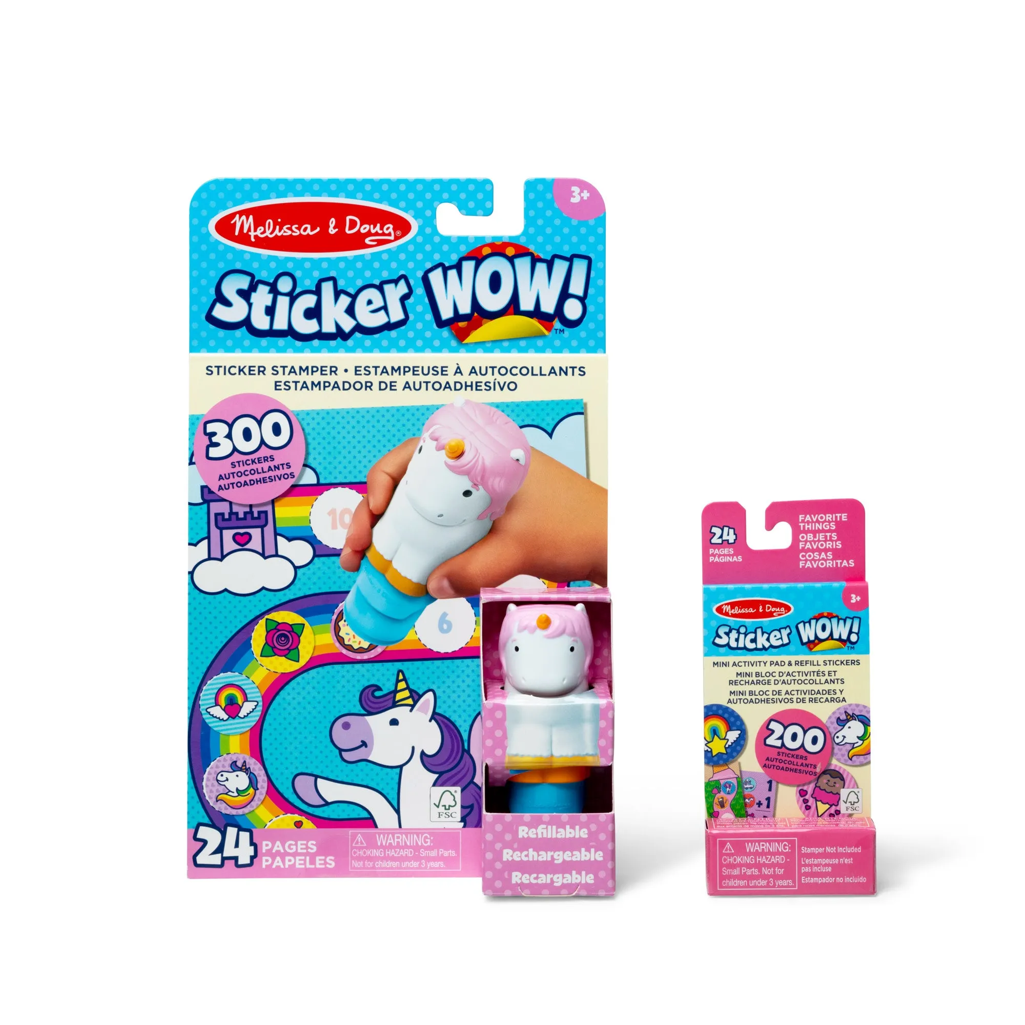 Sticker WOW!™ Unicorn Bundle: Activity Pad & Sticker Stamper   Mini Activity Pad and 200 Refill Stickers