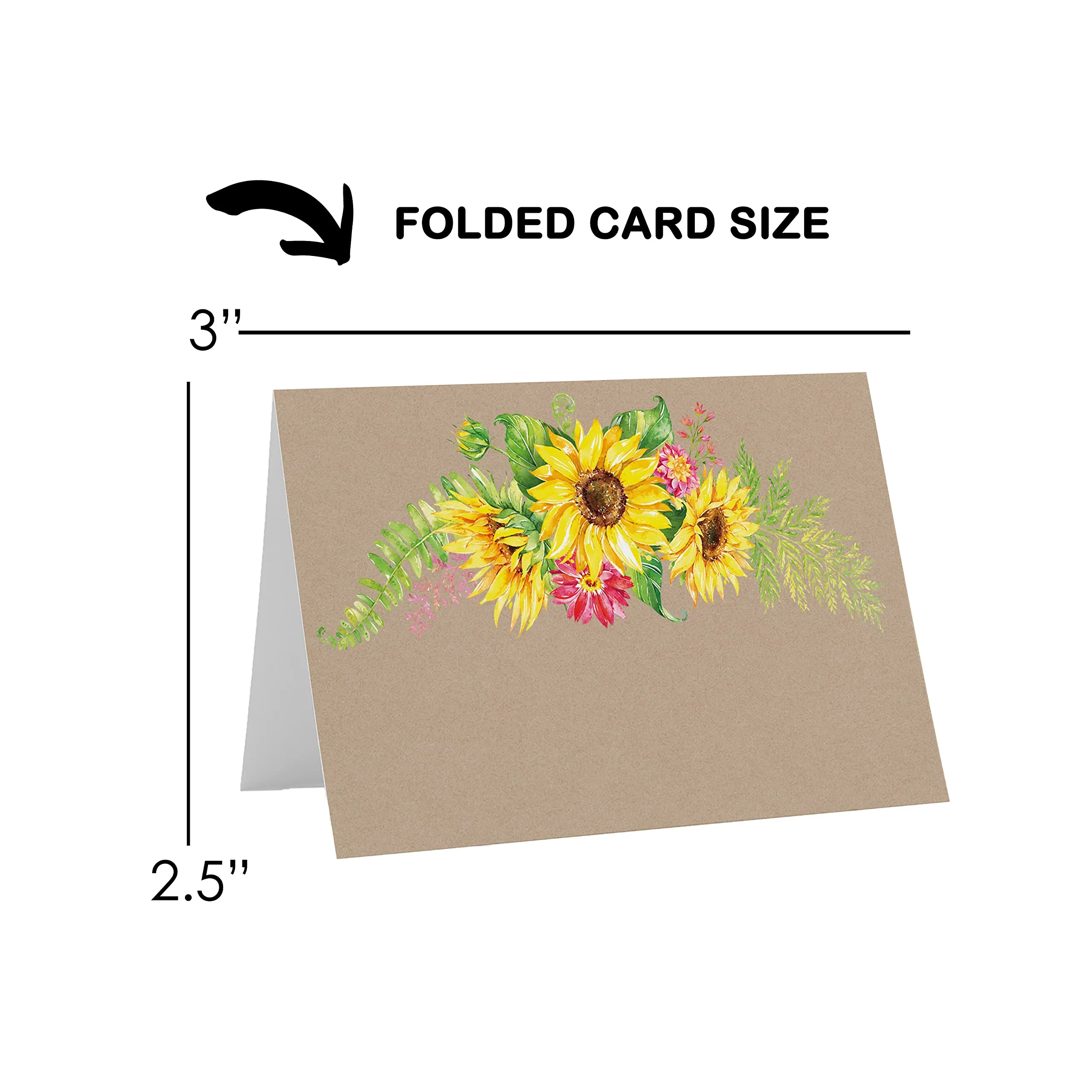 Sunflower Buffet Place Cards (25-Pack)