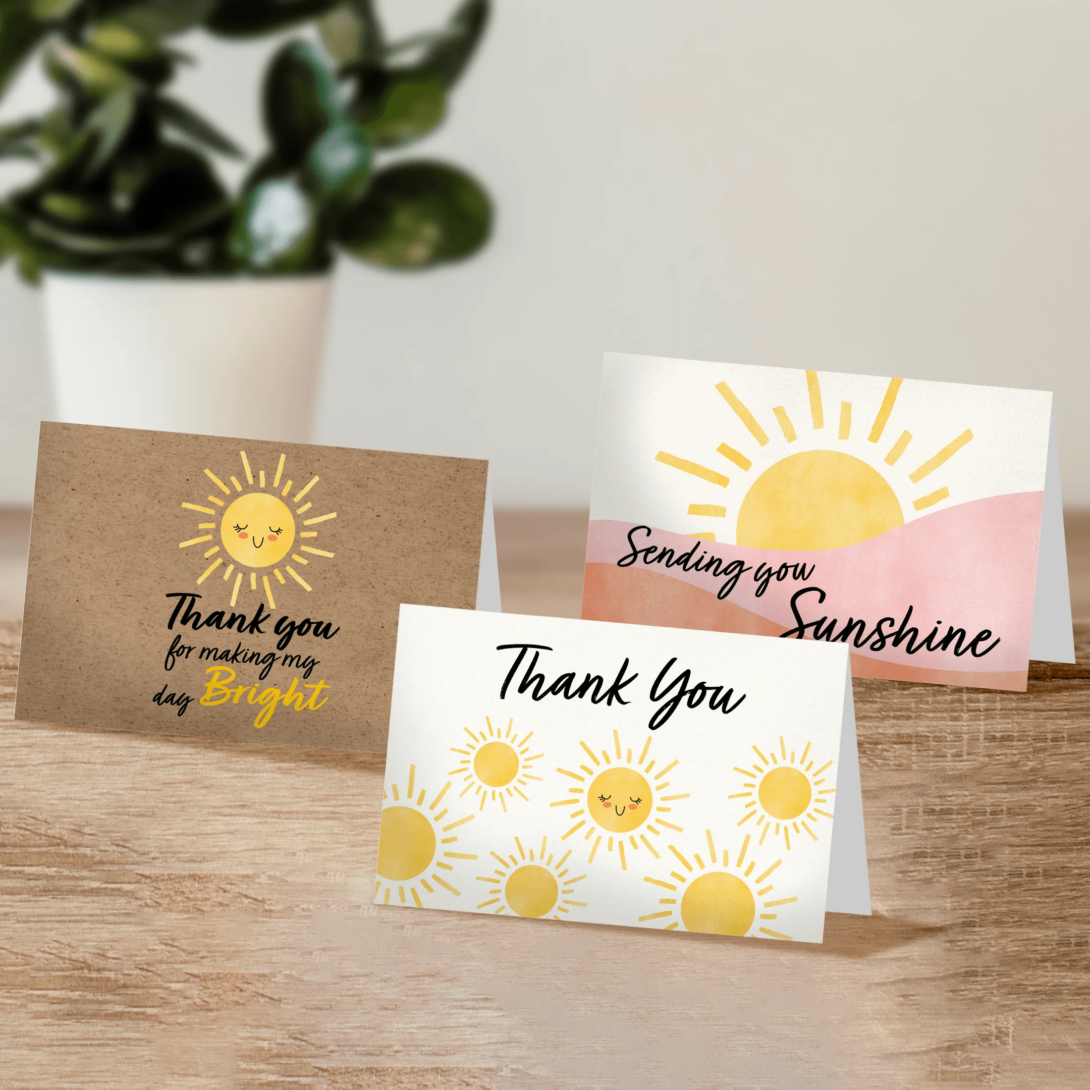 Sunshine Thank You Cards with Envelopes