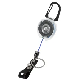 Super Duty ID Badge Holder for Healthcare and Office Professionals, Clear Sidekick Retractable Carabiner Keychain with Color Cord by KEY-BAK