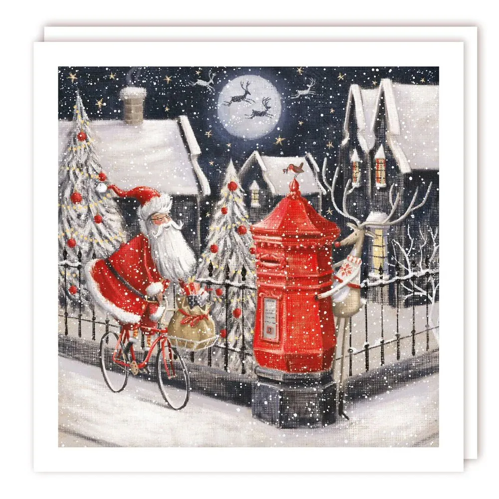 Tracks Publishing A Santa Cycles Christmas Cards - Pack of 5